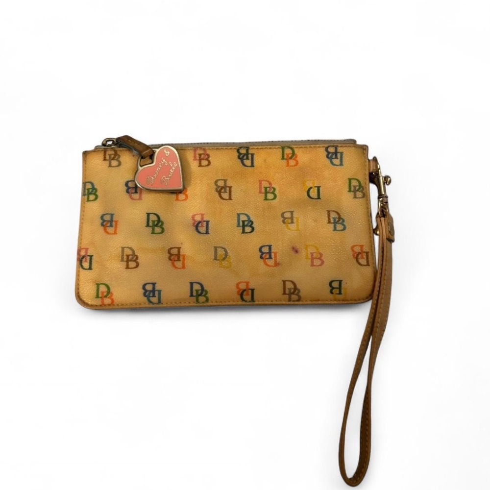 Dooney & Bourke Vintage Clutch Wristlet with Rainbow Zipper